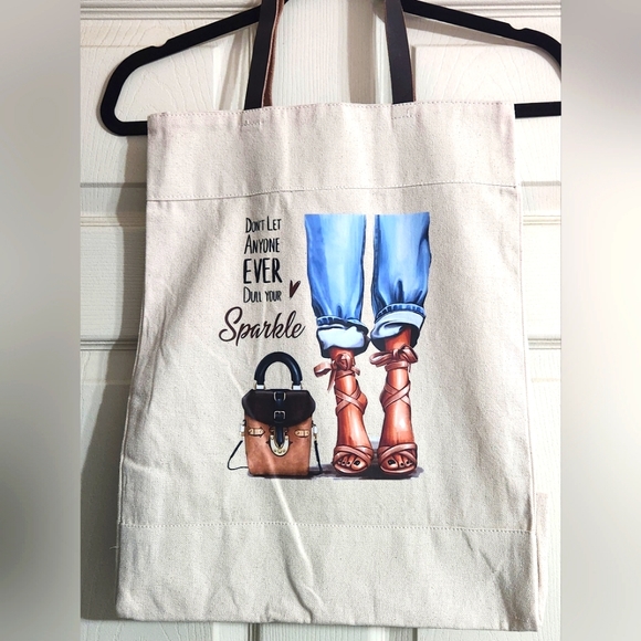 Hand Crafted Handbags - Handmade Canvas Tote with Leather Handles